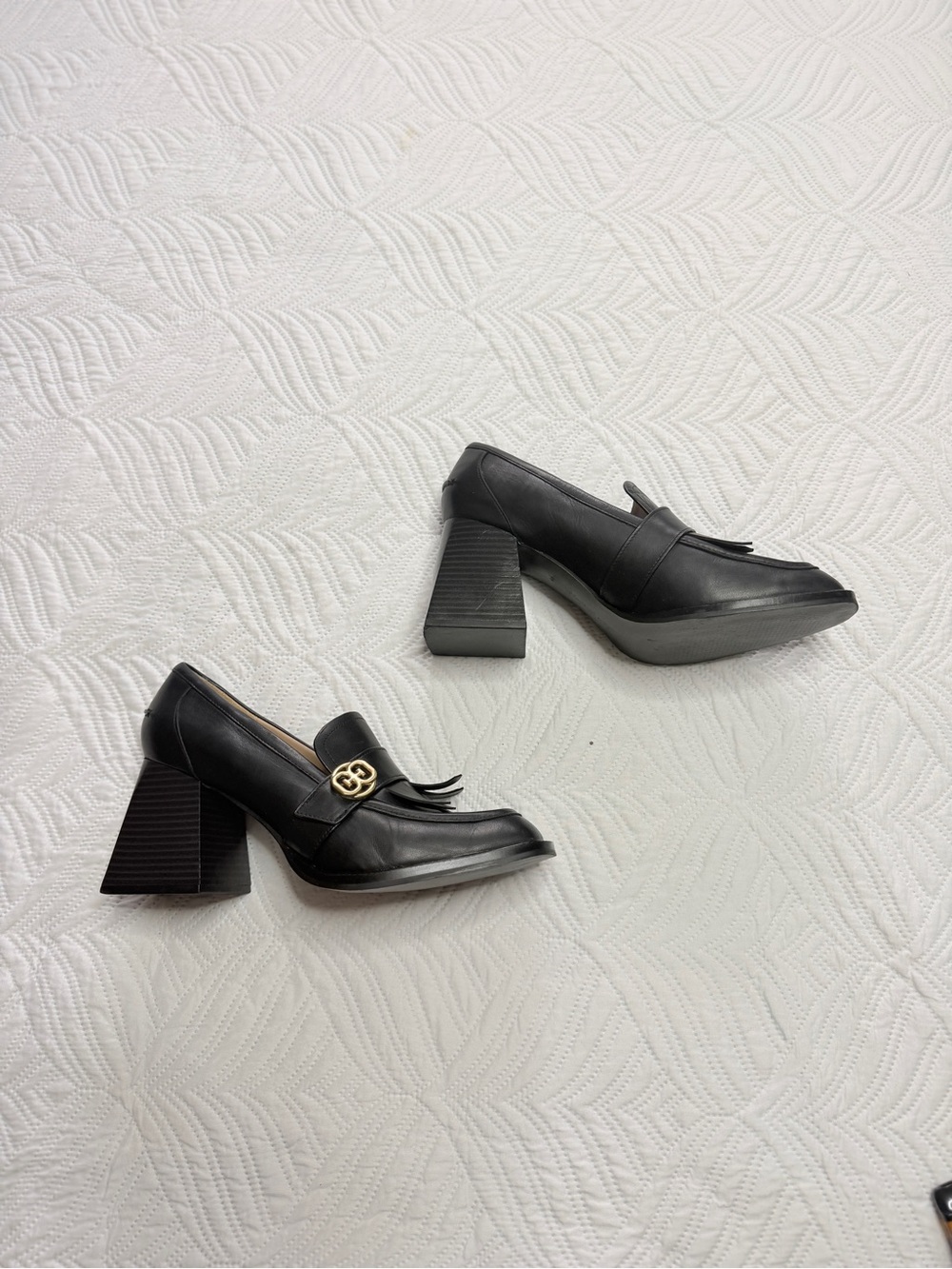 Sam Edelman Quinly Women’s Black Leather Kiltie Loafers with Block Heel. Size 10 - Picture 4 of 9
